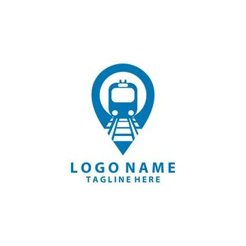 Train location logo design vector Illustrazione stock