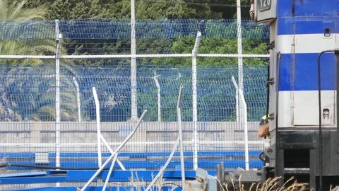 Train locomotive move  Stock Footage 89940176