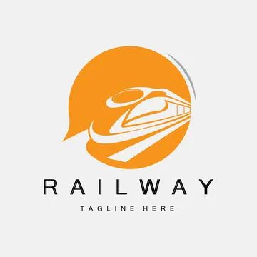 Train Logo Design. Fast Train Track Vector, Fast Transport Vehicle Illustrati Stock Illustration