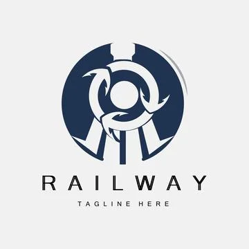Train Logo Design. Fast Train Track Vector, Fast Transport Vehicle Illustrati Stock Illustration