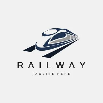 Train Logo Design. Fast Train Track Vector, Fast Transport Vehicle Illustrati Stock Illustration