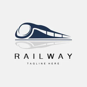 Train Logo Design. Fast Train Track Vector, Fast Transport Vehicle Illustrati Stock Illustration