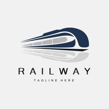 Train Logo Design. Fast Train Track Vector, Fast Transport Vehicle Illustrati Stock Illustration