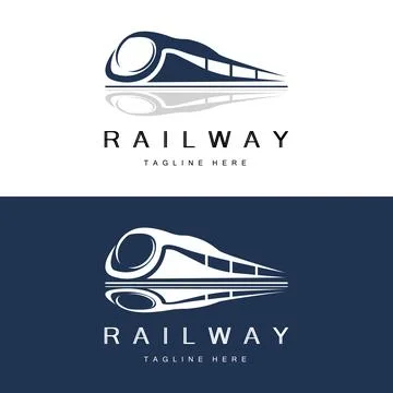 Train Logo Design. Fast Train Track Vector, Fast Transport Vehicle Illustra.. Stock Illustration