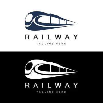 Train Logo Design. Fast Train Track Vector, Fast Transport Vehicle Illustra.. Illustrazione stock