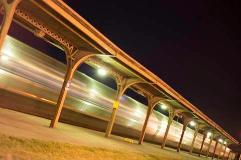 Train long exposure Stock Photos
