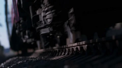 Train in low angle Stock Footage 201964245