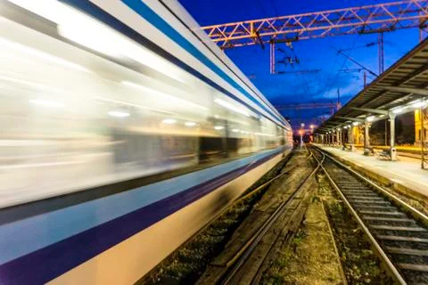 Train at the main terminal Stock Photos