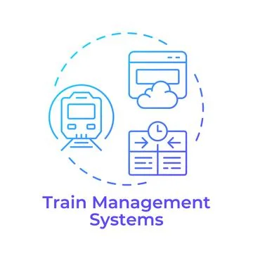 Train management system gradient outline concept icon Stock Illustration