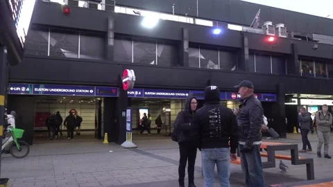 Train managers strike for second time in dispute over rest-day working at Eusto Stock Footage 296737611
