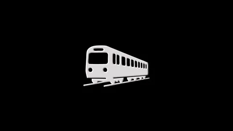 Train materializing and dematerializing animation on black background Stock Footage 319763216