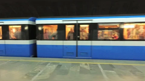 Train in the metro Stock Footage 89081590