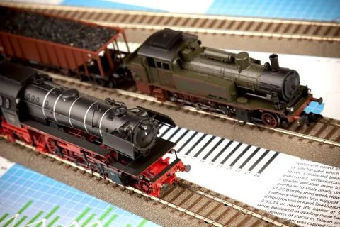 Train models, transport concept Stock Photos