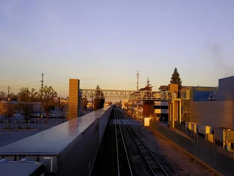 Train in the morning Stock Footage 74089877