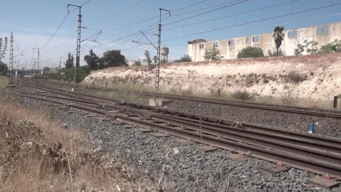 Train in morocco meknes Stock Footage 162051053