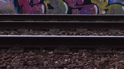 Train in motion.  Close-up Stock Footage 132755118