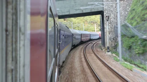 Train in motion Stock Footage 27074785