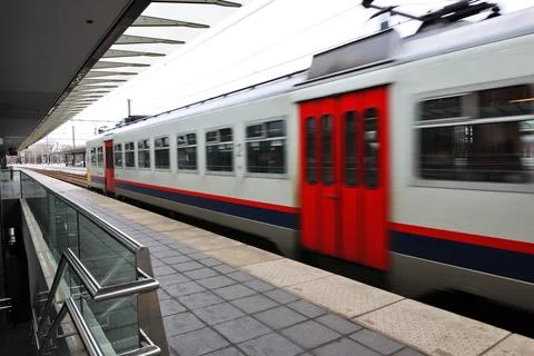 Train in motion Stock Photos