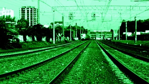 Train Motion Time Lapse In Green Tones Stock Footage 101962359