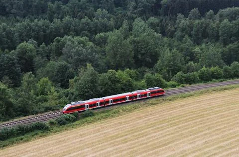 Train in a mountain landscape Foto stock