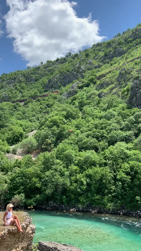 Train in the mountains Stock Footage 236908715
