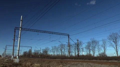 Train movement. Passenger trains. Electric train. Stock Footage 84166173