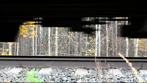Train movement on rails Stock Footage 140780989