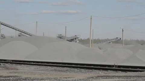 Train movement on the rails of the plant Stock Footage 129618480