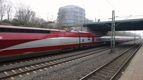 Train moves in the city Stock Footage 127447795