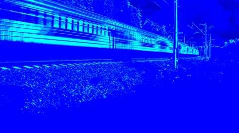 Train moves to the left along the rails. Blue. 스톡 동영상 47862256