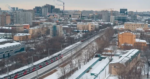 Train moves by railroad Stock-Footage 92964603