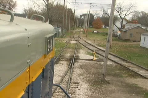 Train Moving from Engineers Point of View Stock Footage 10712658