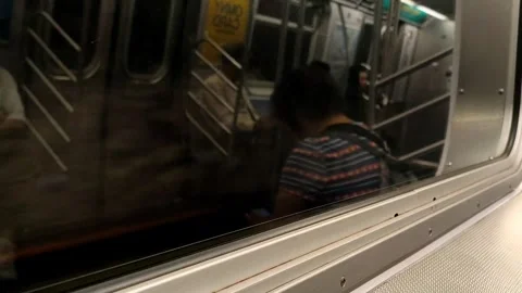 Train moving fast, New York Video stock 285255313