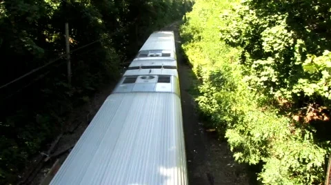Train Moving In A Forrest Stock Footage 859444