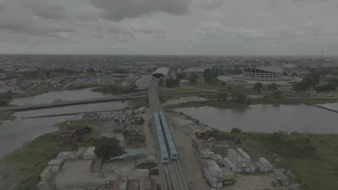 Train Moving in Lagos City Stock Footage 278889162