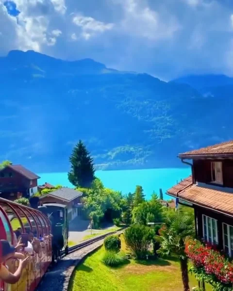 A train moving in a most Beautiful place in Switzerland 動画素材 266920835