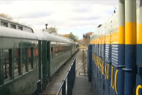 Train Moving Next to Another Train Stock Footage 10712695