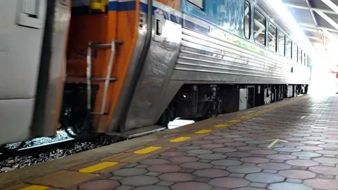 Train moving out of platform. Stock Footage 137698039