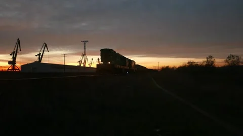 The train is moving in the port Stock-Footage 58465430