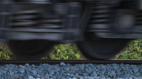 Train moving on railway tracks Stock Footage 148077703
