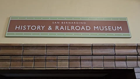 Train Museum Memorabilia Southern Pacific Railroad Depot Santa Fe Station USA Stock Footage 241536070