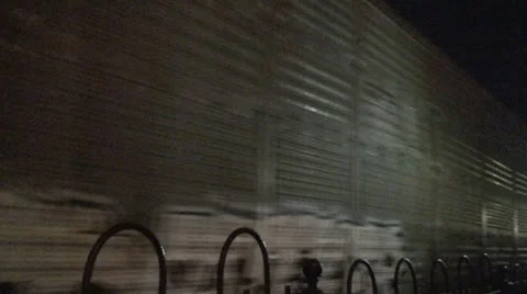 Train at Night Stock Footage 10708916