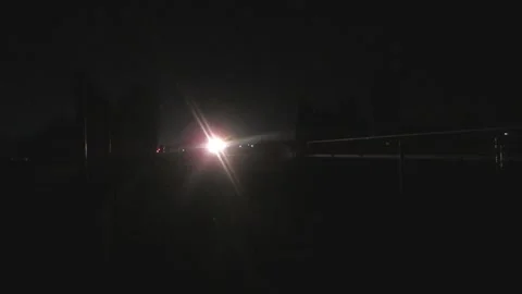 Train at Night Stock Footage 222876625