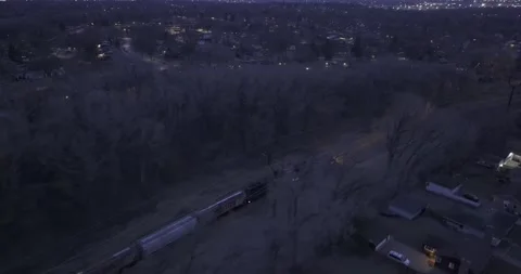 Train at Night Stock Footage 266819537