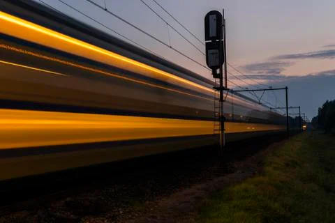 Train in the Night Stock Photos