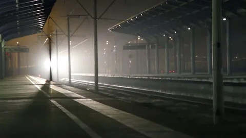 Train night transport Stock Footage 75933854