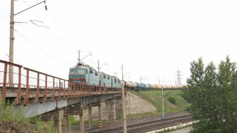 Train with oil products Stock Footage 113478025