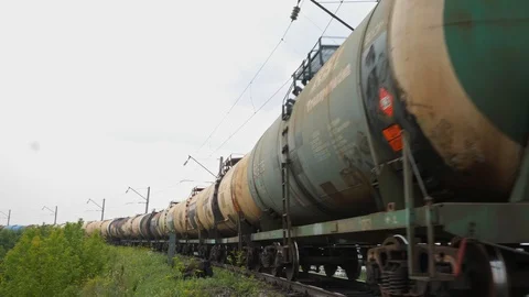 Train with oil products Stock Footage 113478027