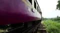 Train on old railroad near Kwai river in Thailand HD Footage
