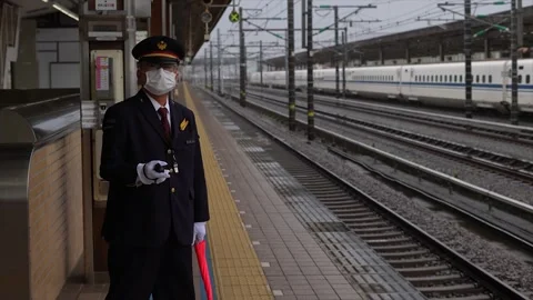 Train operator in japan, tokyo subway, Bullet Trains in Japan Stock Footage 275125536